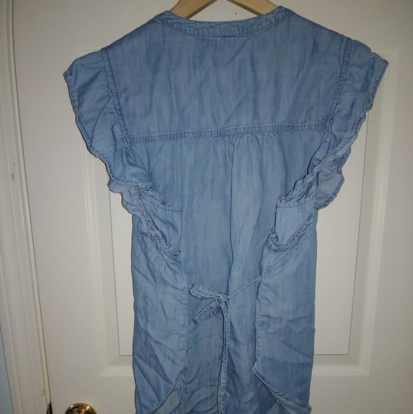 EUC Plus Size Melissa McCarthy Seven7 Button Down Embroidered Denim Top-Size 1X - Picture 8 of 16